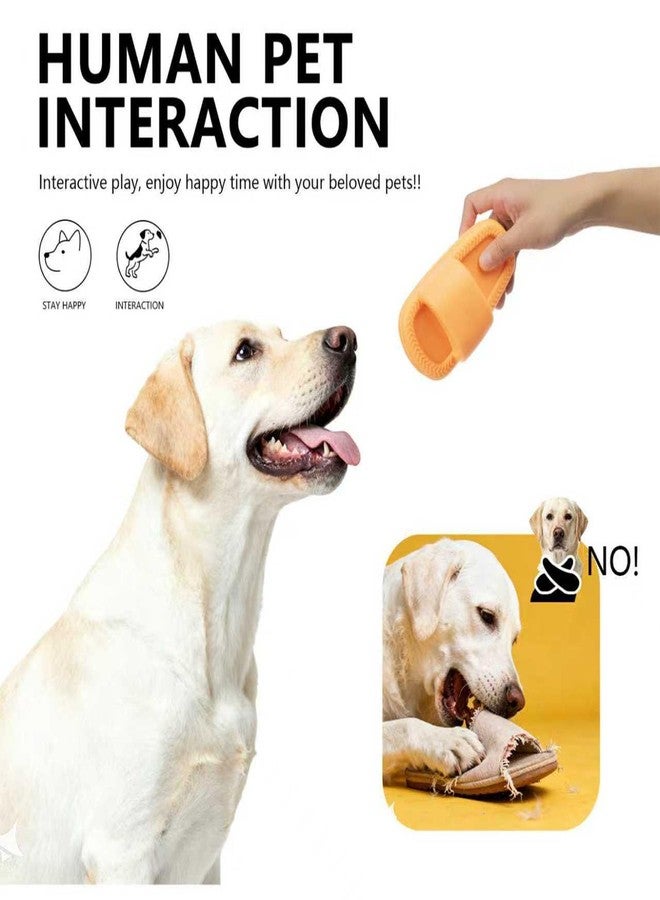 ميكول لعبة كلاب ميكول، شباشب غير قابلة للكسر، ألعاب كلاب تصدر صوتاً أثناء التسنين، مناسبة للمضغ، حجم مناسب للسلالات المتوسطة والصغيرة (برتقالي) - Image 2